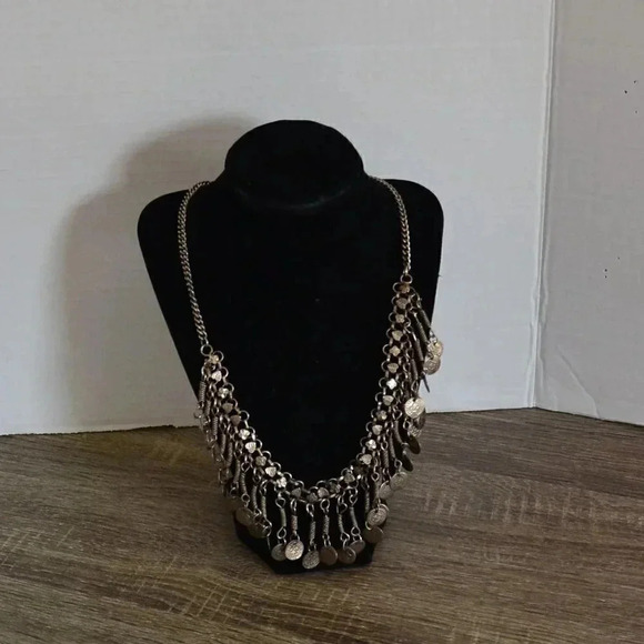Vtg Gypsy  Tribal Dangle Statement Necklace - Picture 3 of 7